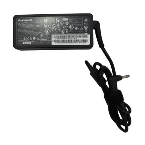 Carregador de laptop Lenovo 20V, 65W e 3.25A ponta fina.