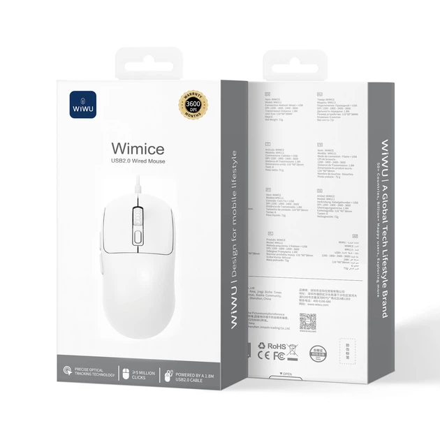 Mouse WiWU Wimice USB2.0 Cabo USB