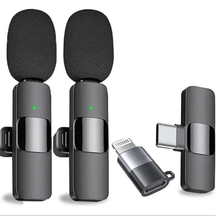 Microfone Genêrico K9 2 em 1 Lapela Wireless (2.4GHz) Para Conferência, Entrevista, Streaming