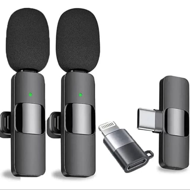 Microfone Genêrico K9 2 em 1 Lapela Wireless (2.4GHz) Para Conferência, Entrevista, Streaming